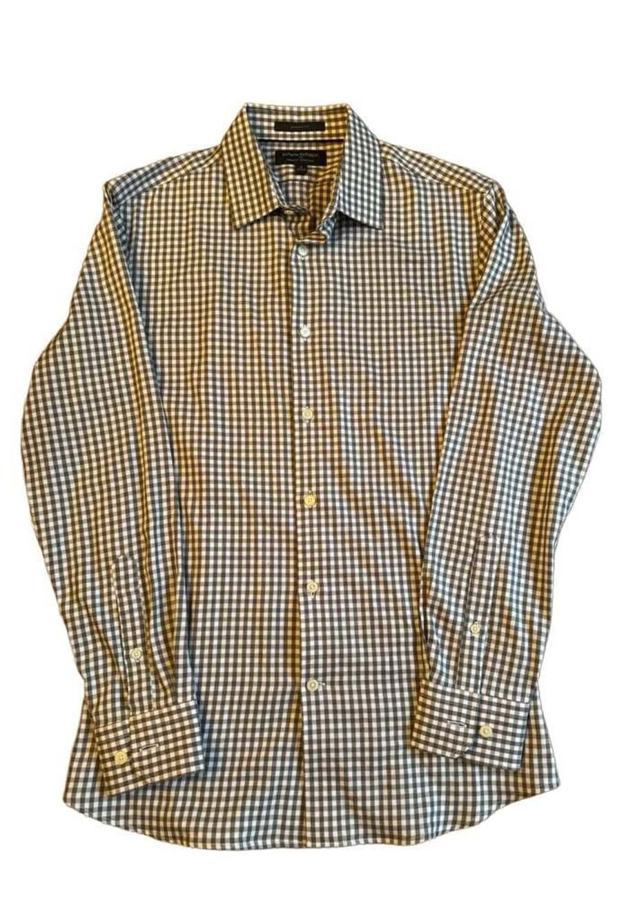 Banana Republic Athletic Fit Gingham Button Up Shirt Size S h 1502